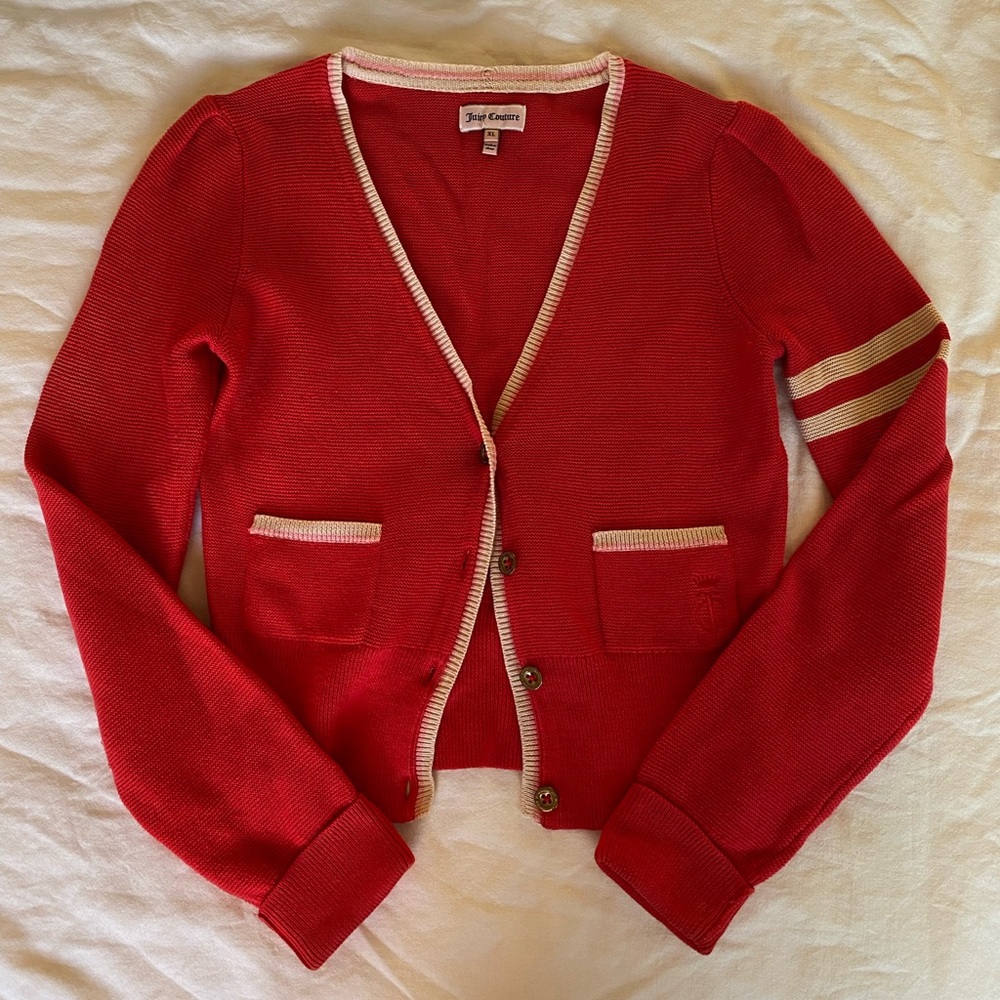 Red Knit Juicy Couture Cardigan